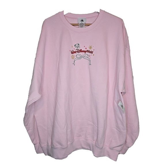 2025 Walt Disney World Pink Bow Sweetest Time Of The Year Holiday Sweatshirt XL